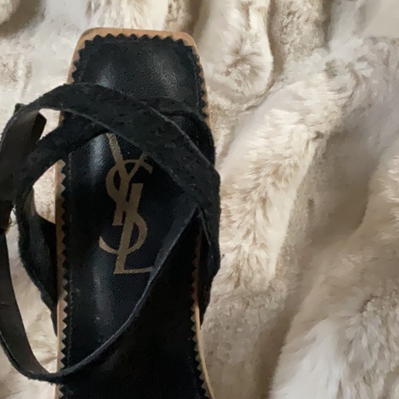 ⚡️LAST CHANCE⚡️ YSL | RARE Black Strappy Wooden Heels - Picture 6 of 12